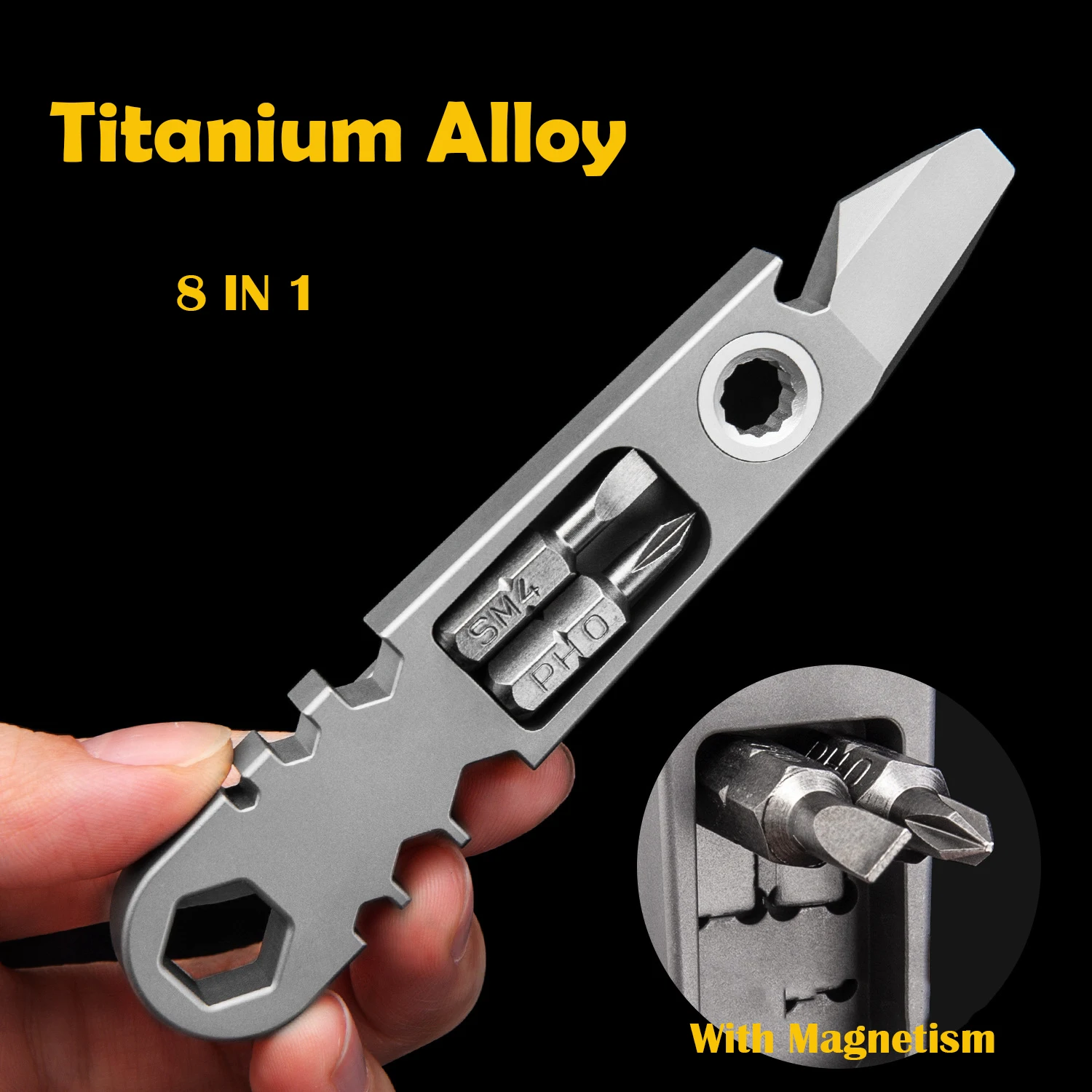 TC4 Titanium Alloy Ratchet Crowbar Screwdriver Riding Portable Multi-Fun... - £15.57 GBP+