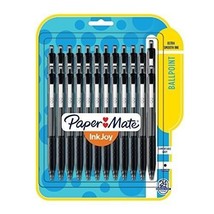 Black Retractable Ballpoint Pens 24 Count Quality Medium Tip Home Office School - £12.37 GBP