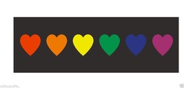 Rainbow Hearts Gay Rights Equality Bumper Sticker or Helmet Sticker D391 - £1.09 GBP+