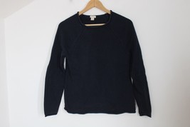 J Crew Factory S Blue Roll-Neck Cotton Raglan Sleeve Sweater E5554 - £18.55 GBP
