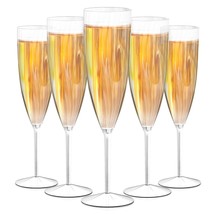 Clear Champagne Flutes Set Of 18 - Elegant Sparkling Wine Disposable Ste... - $40.99