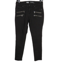 Mossimo Jeans Womens Size 4 Black Denim Midrise Skinny With Zipper Accents - £13.46 GBP