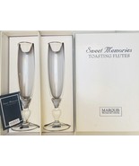 Waterford Marquis Sweet Memories Crystal Toasting Flutes Gold Rim 9-in New - £56.32 GBP