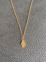 Gold Color Plated Hamsa Pendant Necklace Gold Chain - $226.34 MXN