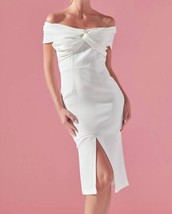 Lena knot front off the shoulder midi dress for women - size S - £22.11 GBP