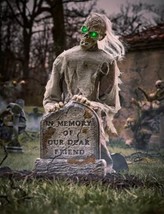 Spirit Halloween 3 Ft Gravestone Ghoul Animatronic Zombie Animated Tombs... - $643.50