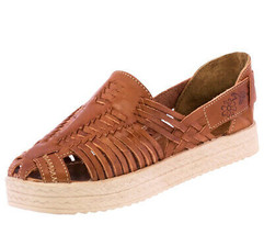 Womens Authentic Mexican Platform Huarache Sandals Closed Toe Light Brown #104 - £27.93 GBP