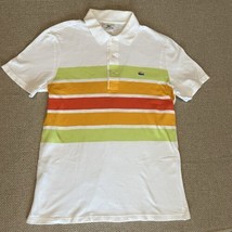 Lacoste Men’s 3 Size Small Short Sleeve Polo Stripe Crocodile Logo Prepp... - $23.75