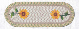 Earth Rugs OP-529 Tall Sunflowers Oval Patch Runner 13&quot; x 36&quot; - £35.60 GBP