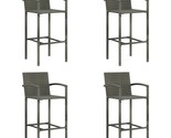  Bar Stool Set of 4 Grey PE rattan, powder-coated steel Medium - $404.49