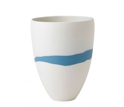 Wedgwood Blue and White Pebble Flower Vase Jasperware 9.6" Made In England NEW - $98.00