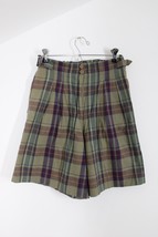 Vtg Complements S Plaid High Waist Pleated Shorts - £15.70 GBP