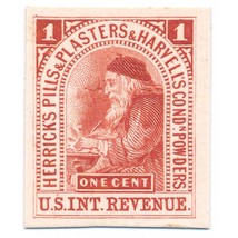 RS118P4 Dr. Herrick’s Pills &amp; Plasters Medicine Stamp Plate Proof, 1862, VF - $48.99