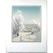 &quot; Berchtesgadner Pays &quot; Par Hans Figura Signée Encadré Gravure 67.3cmX20 1.3cm - $409.32