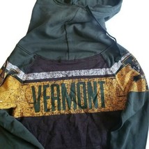 NCAA Womens Vermont Catamount Long Sleeve Pullover Hoodie Sweatshirt Green S 4/6 - $20.27
