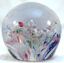 Antique Art Glass Paperweight Spays of Colors &amp; Bubbles Emanating from the base - £31.89 GBP