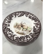 Spode Wood Land Winter Scenes Elk Salad Plates S/6 ~New~ - $162.73 CAD