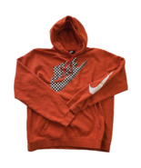 Nike Hoodie w/large Center Checkered Graphic Logo Orange Vintage Adult L... - $17.60