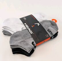 HEAD Womens Socks Low Cut 6 Pairs Size 6-10 White Grey Black Cushioned New - $14.00