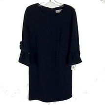 NWT Women Size 4 Nanette Lepore Dark Navy Ruffle Accent Bell Sleeve Sheath Dress - £31.32 GBP