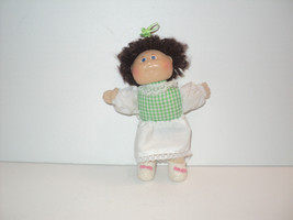 Cabbage Patch Doll Mini 5&quot; Brown Yarn Hair Hard Plastic Face, Stuffed Body - £8.44 GBP