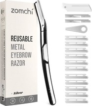 Zomchi Eyebrow Razor And Face Razor For Women And Men, Reusable, Polished Silver - £25.10 GBP