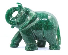 Natural Green Quartz Carved Elephant Gemstone Statue 1080 Carats For Home Decor - £104.92 GBP