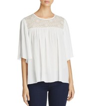 Kim &amp; Cami Womens Lace Yoke Bell Sleeve Top Size Large Color White - £53.73 GBP