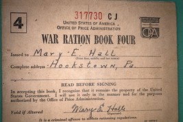 WW11 War Ration Books- #4 Hookstowm   PA - $276.64 MXN