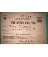 WW11 War Ration Books- #4 Hookstowm   PA - $20.30 CAD