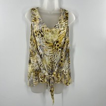 West Kei Womens Yellow Animal Reptile Print V Neck Tank Top Tunic Size S - £18.60 GBP