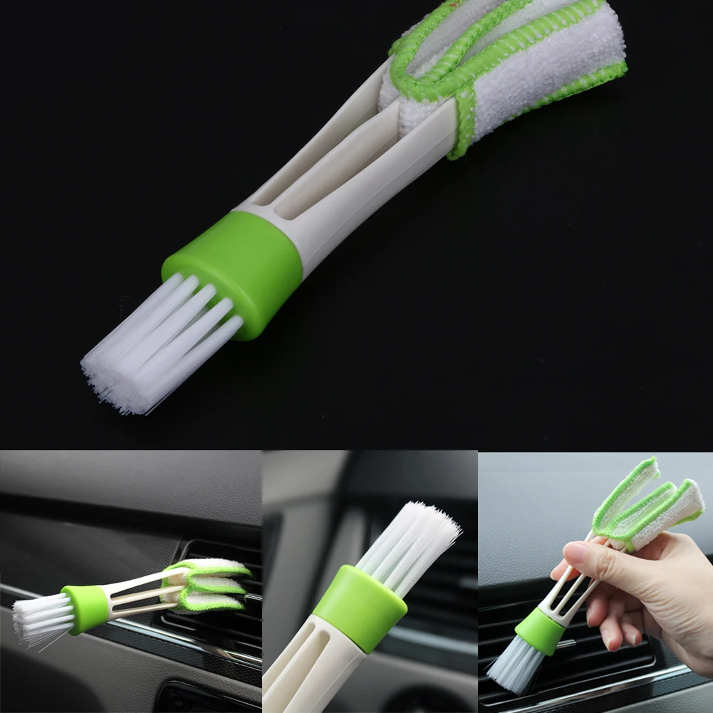 Car Ventilation Cleaning Brush with Microfiber Double Ended Design - Dust Coll - £9.60 GBP