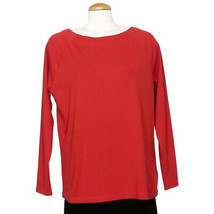 Ralph Lauren Red Stretch Cotton Knit Raglan Sleeve Boat Neck Logo Top 1X - $29.99