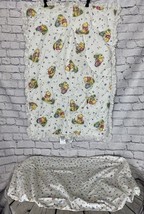 Classic Winnie The Pooh Bassinet Size Comforter Blanket Eyelet Trim Fitted Sheet - $48.51