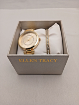 Ellen Tracy 36mm Gold Tone Watch: Bracelet Set Rhinestone Band - $23.04