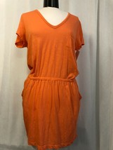 Lou &amp; Grey Dress Orange 100% Cotton 2 Pocket Size Med - $23.51