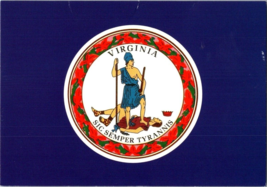 Postcard Virginia State Flag of Commonwealth Adopted 1776 6 x 4&quot; - £5.40 GBP