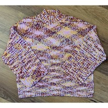 Women’s Andrew Marc New York Sz M Nubby Knit Turtleneck Sweater Pink Yel... - £27.37 GBP