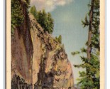 Cliff Near Tower Falls Yellowstone National Park UNP Linen Postcard Z2 - $2.92