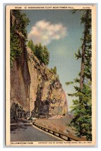 Cliff Near Tower Falls Yellowstone National Park UNP Linen Postcard Z2 - £2.25 GBP