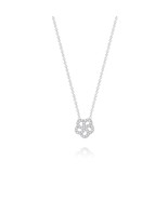 Diamond Plum Blossom Flower Necklace - $59.99
