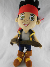 Disney Jake and the Neverland Pirates 14 inch Plush Doll w sword Smiling... - $10.88