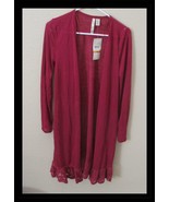 By Design Burgundy Women&#39;s Cardigan Open Front Knee Length Size S NWT Re... - $20.29 CAD