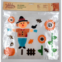 Holiday Living Gel Window Clings Stickers Fall Season Halloween Scarecrow - £7.21 GBP