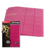 2 pks of 10 (20) BCW 2 ⅝&quot; x 3 ¾&quot; Card 18-Pocket Side Loading Pink Pro Bi... - $241.96 MXN
