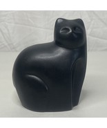 Vintage Modernist Black Ceramic Cat Figurine Minimalist Style 4.5” Tall ... - €16,19 EUR