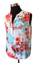 East 5th Blouse Womens Size Large Multicolor Tropical Floral Sleeveless Pullover - £14.79 GBP