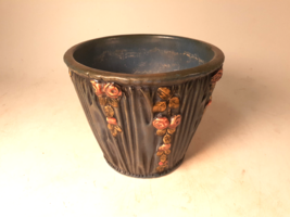 Weller Art Pottery Vase, Blue Drapery, 1920s, 6.5&quot; Diameter, 5&quot;t - $44.54