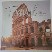 2026  WALL CALENDAR ~12&quot; x 24&quot; [When Open] TRAVEL - $6.99