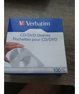 Verbatim CD/DVD Paper Sleeves-with Clear Window 100pk New - $22.88 CAD